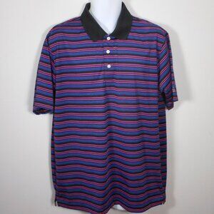 multi color stripes PGA Tour golf shirt